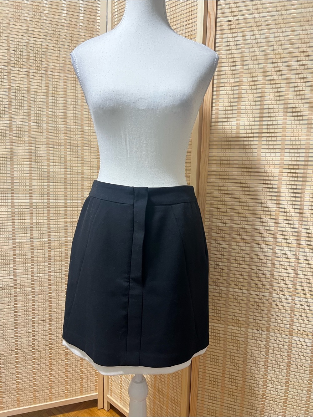 Banana Republic Black Mini Skirt with White Hem